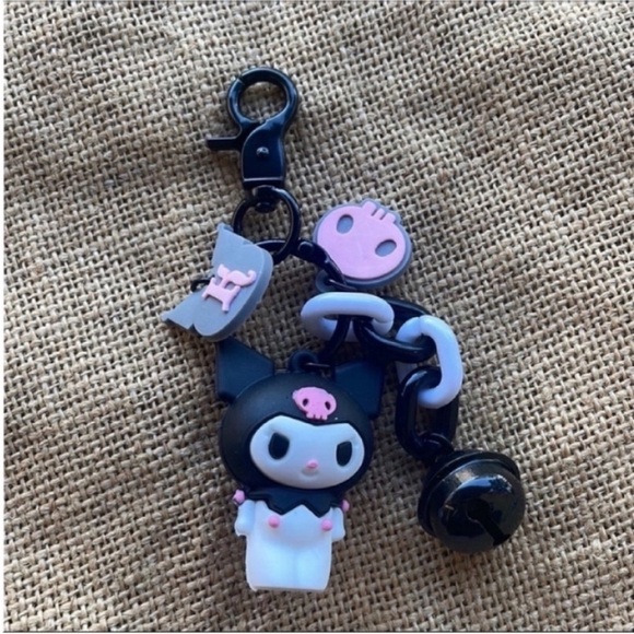 Hello kitty & Friends Kuromi Key Ring Bell Key Chain Key Fob Purse Fob New - Picture 1 of 6